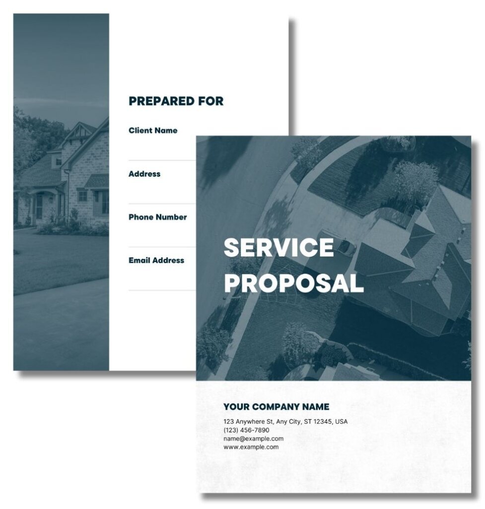 Preview of the free service proposal template by Jobber.