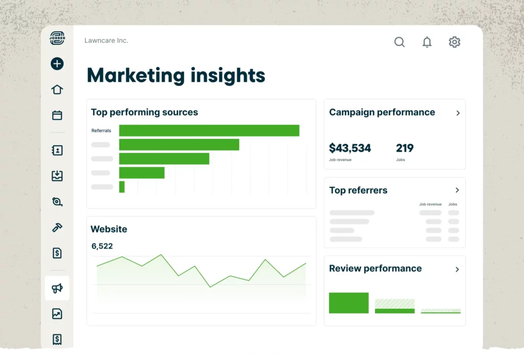 Image-marketing-insights Marketing insights dashboard in Jobber.