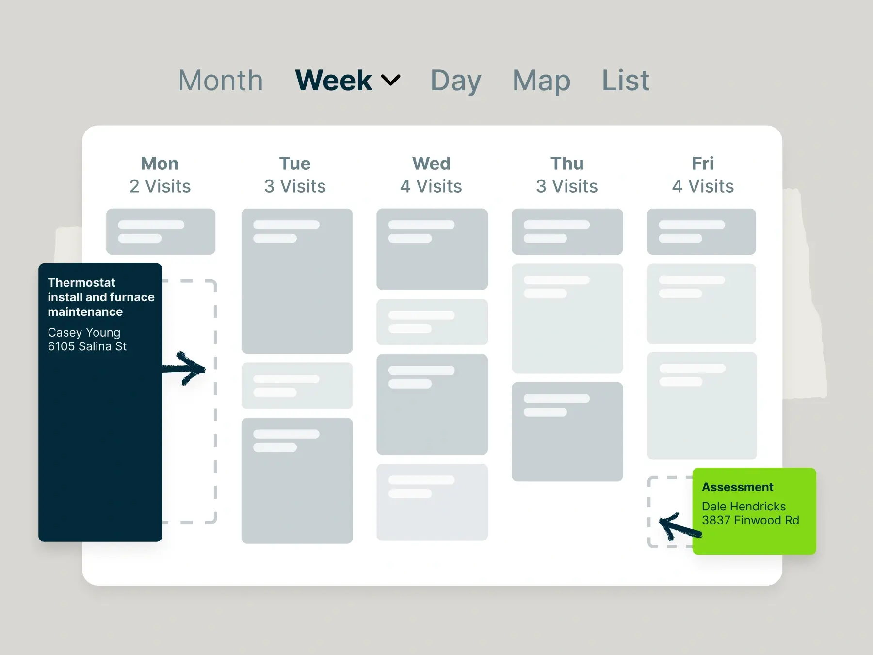 An image of the Jobber calendar