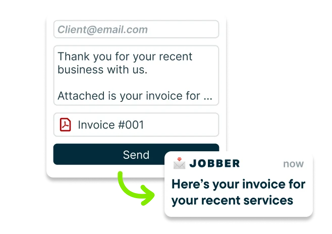 a blank invoice with an overlay modal displaying payment collected