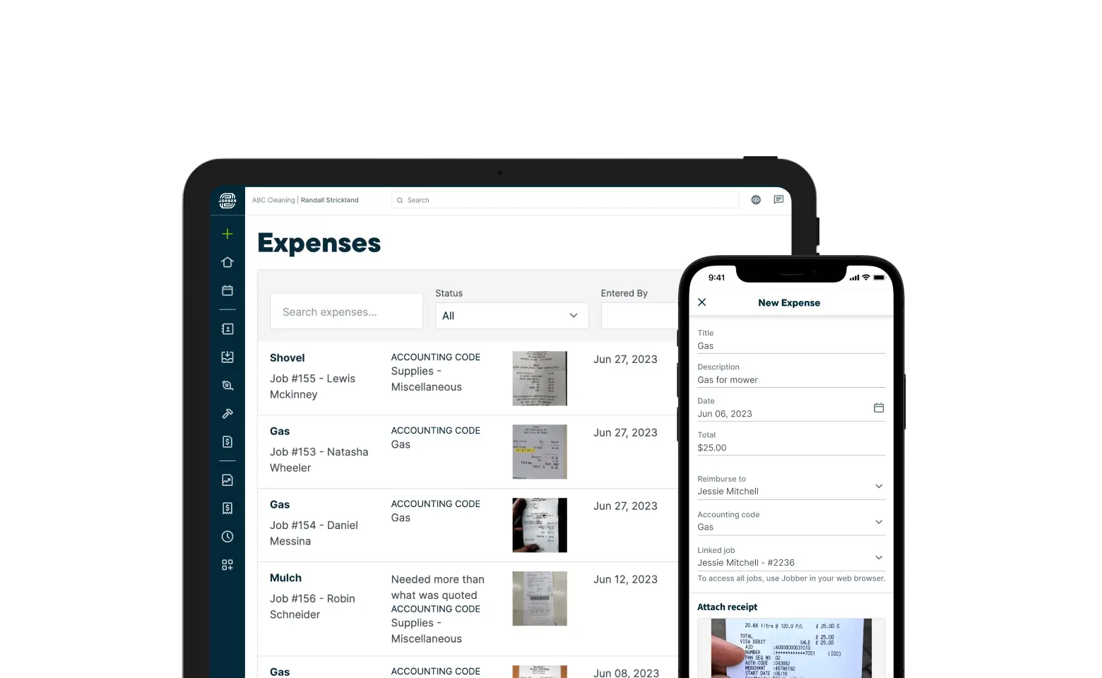 Expense tracking software by Jobber