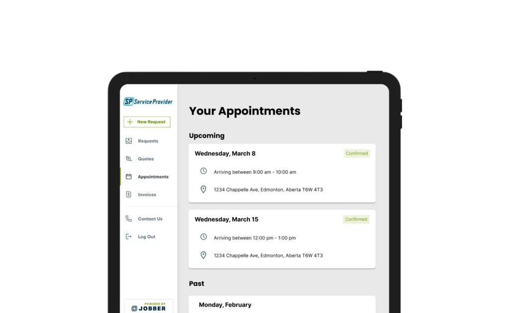 Online client portal in Jobber