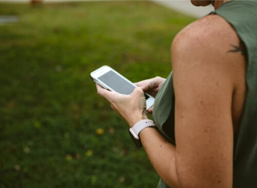 field worker using mobile app