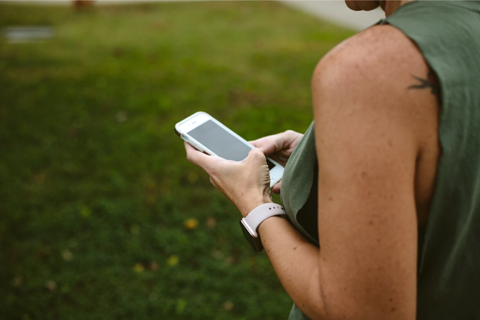 field worker using mobile app