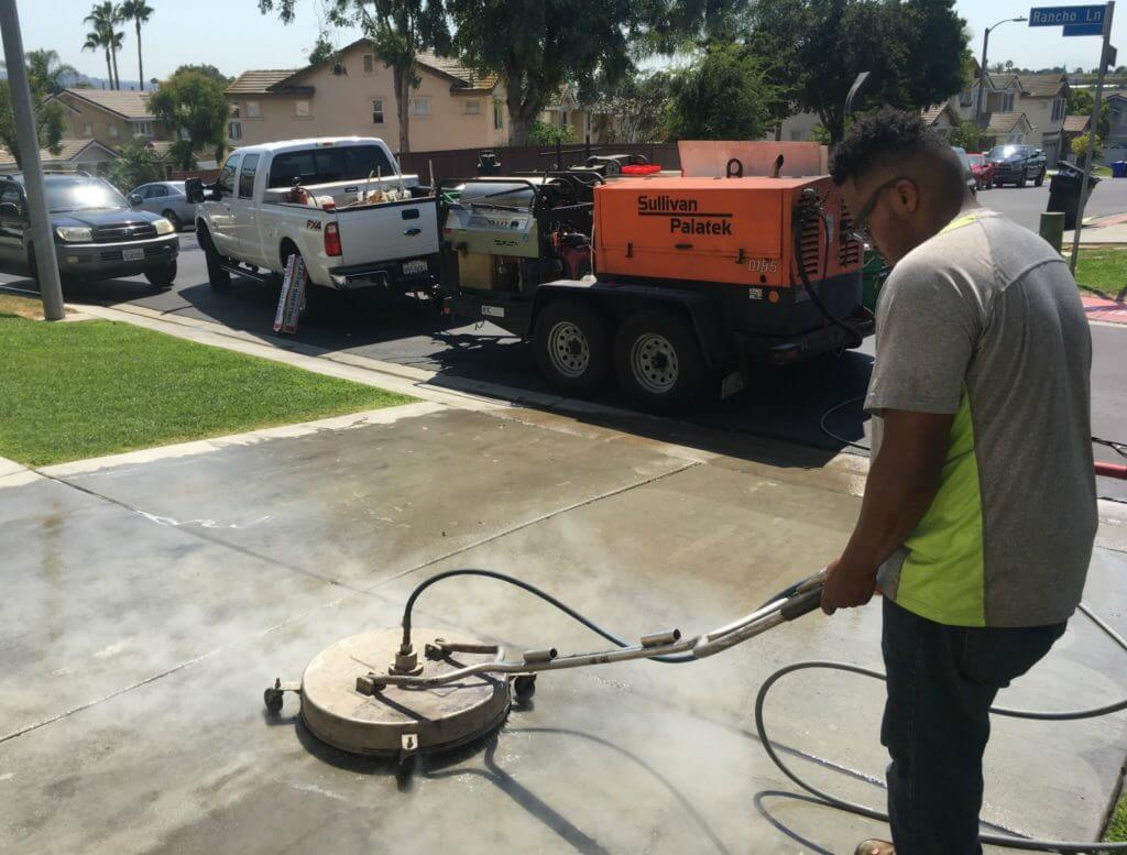 Pressure Washing on Driveway