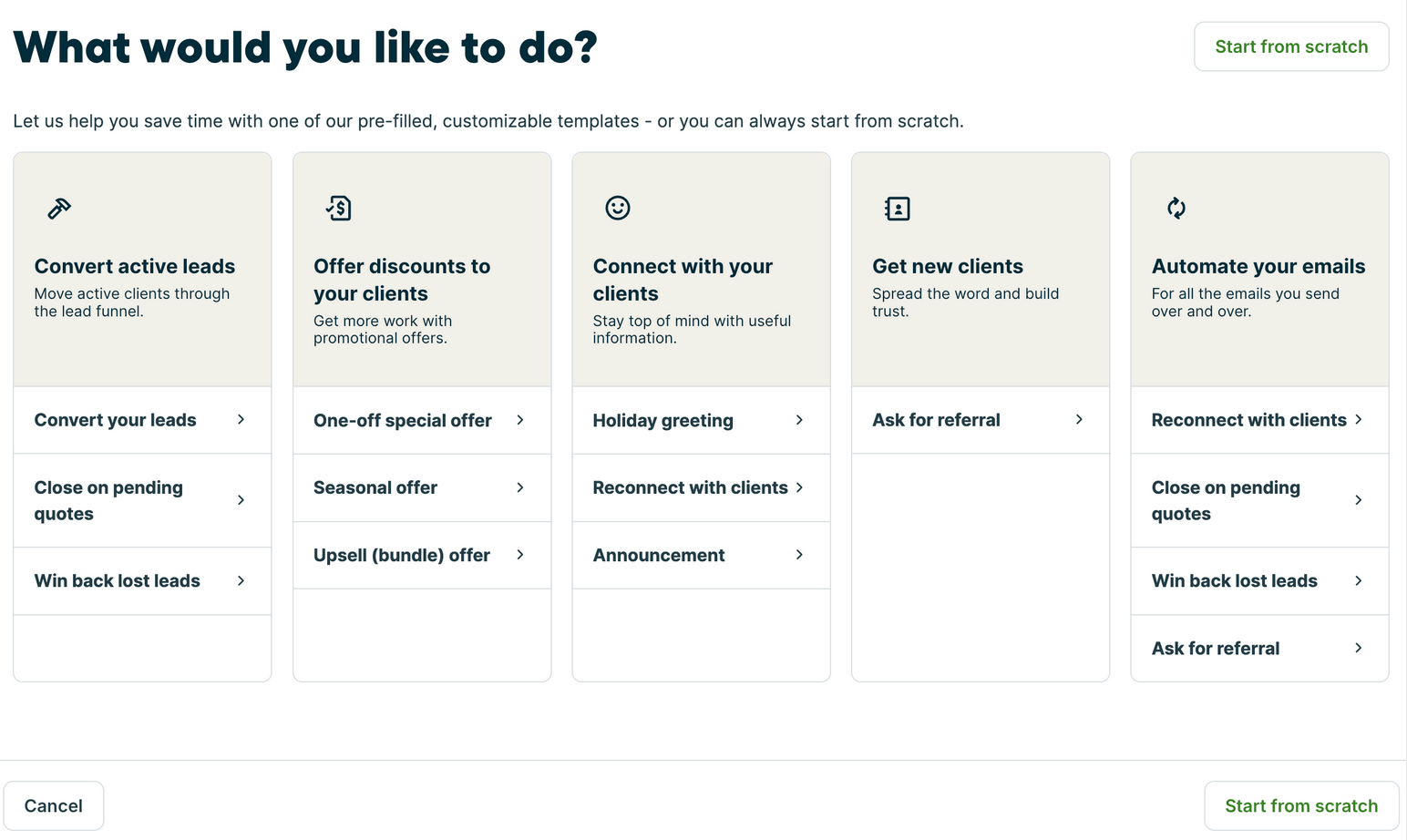image of customizable email campaign templates in Jobber