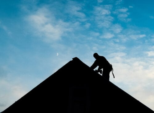 Roofing Contractor Working