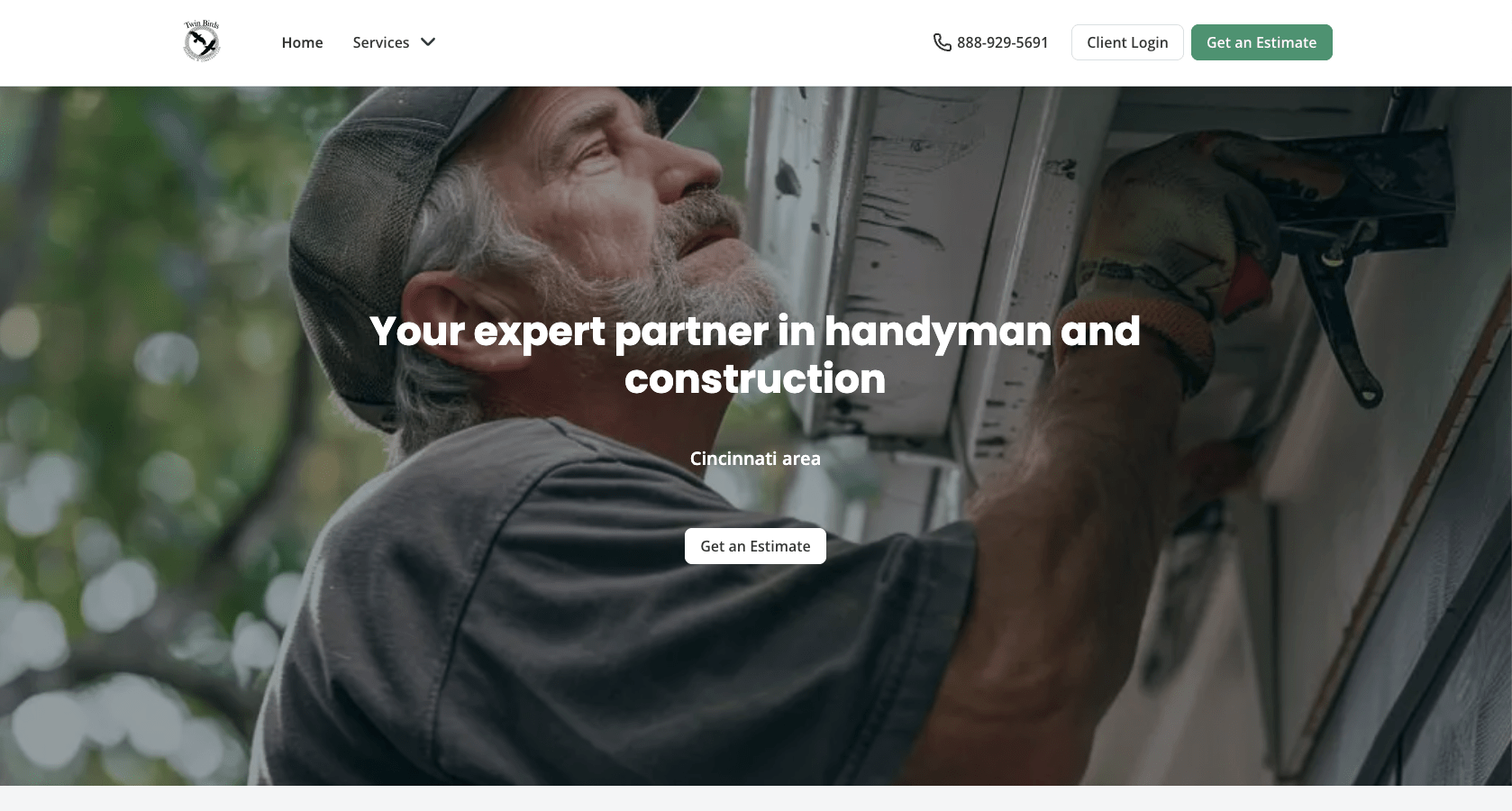 image of a handyman website built with Jobber