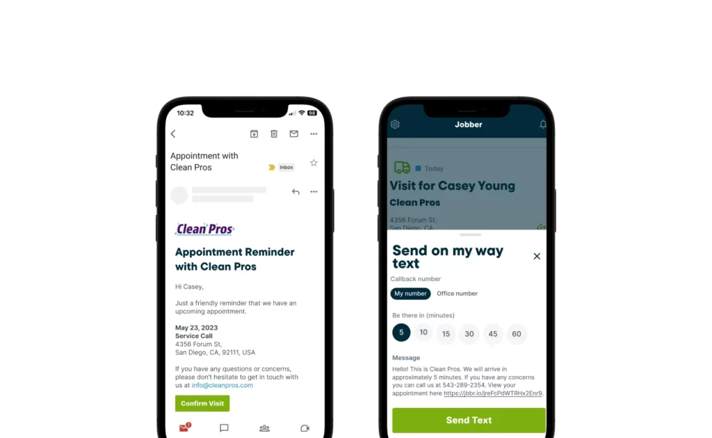 Automated client communication software by Jobber