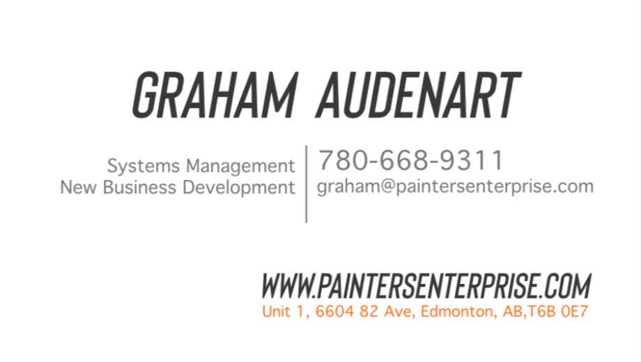 Example of a painting business card