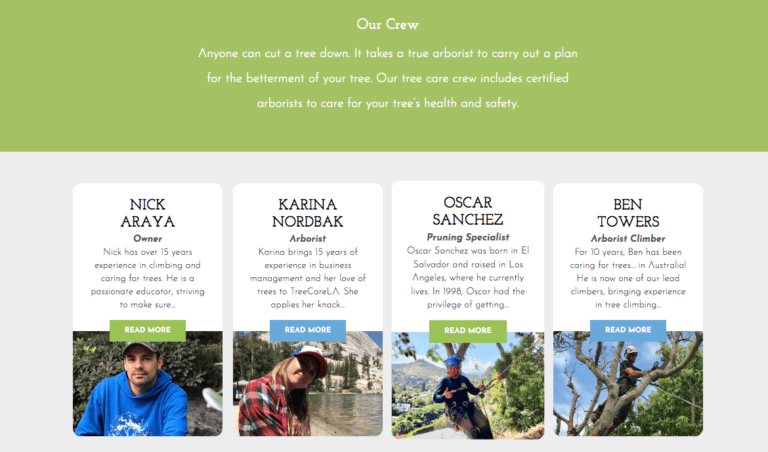 image of tree care crew on website