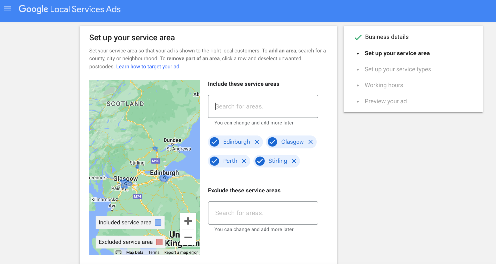 Google Local Services Ad page