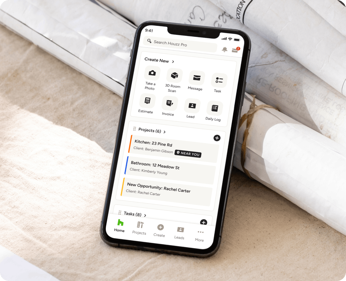 Houzz app on mobile device
