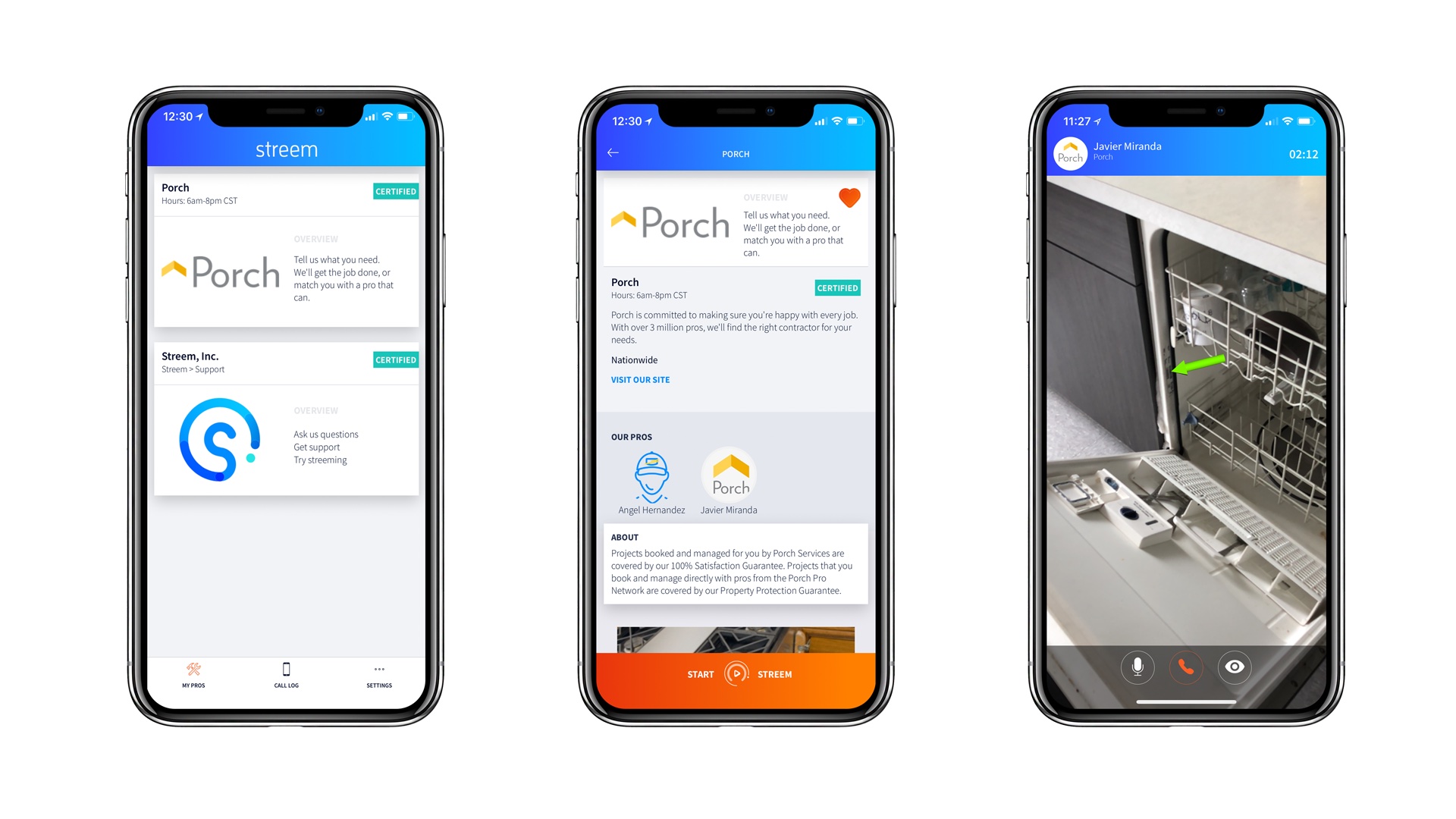 Porch app on mobile devices