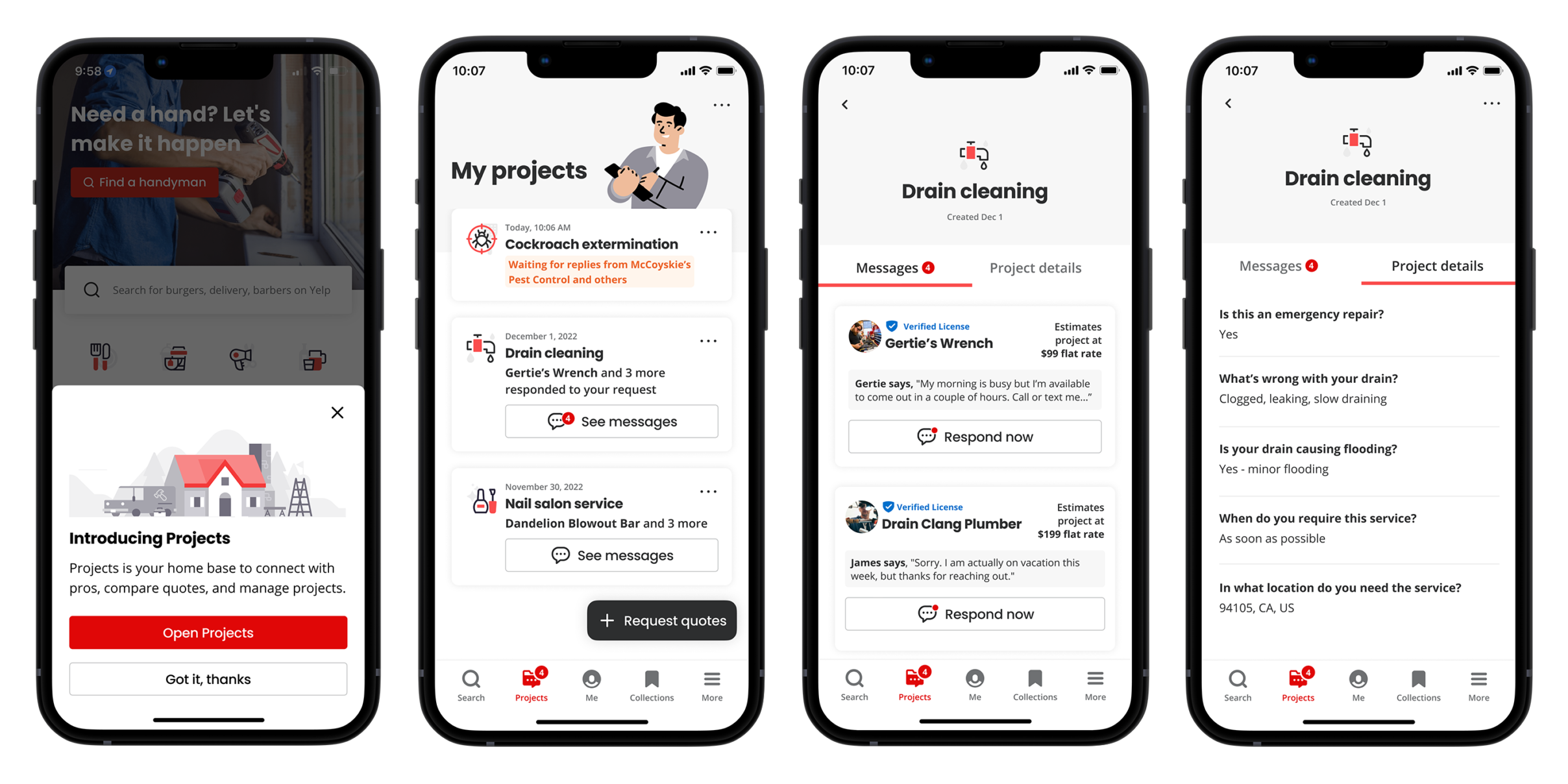 Yelp app on mobile devices