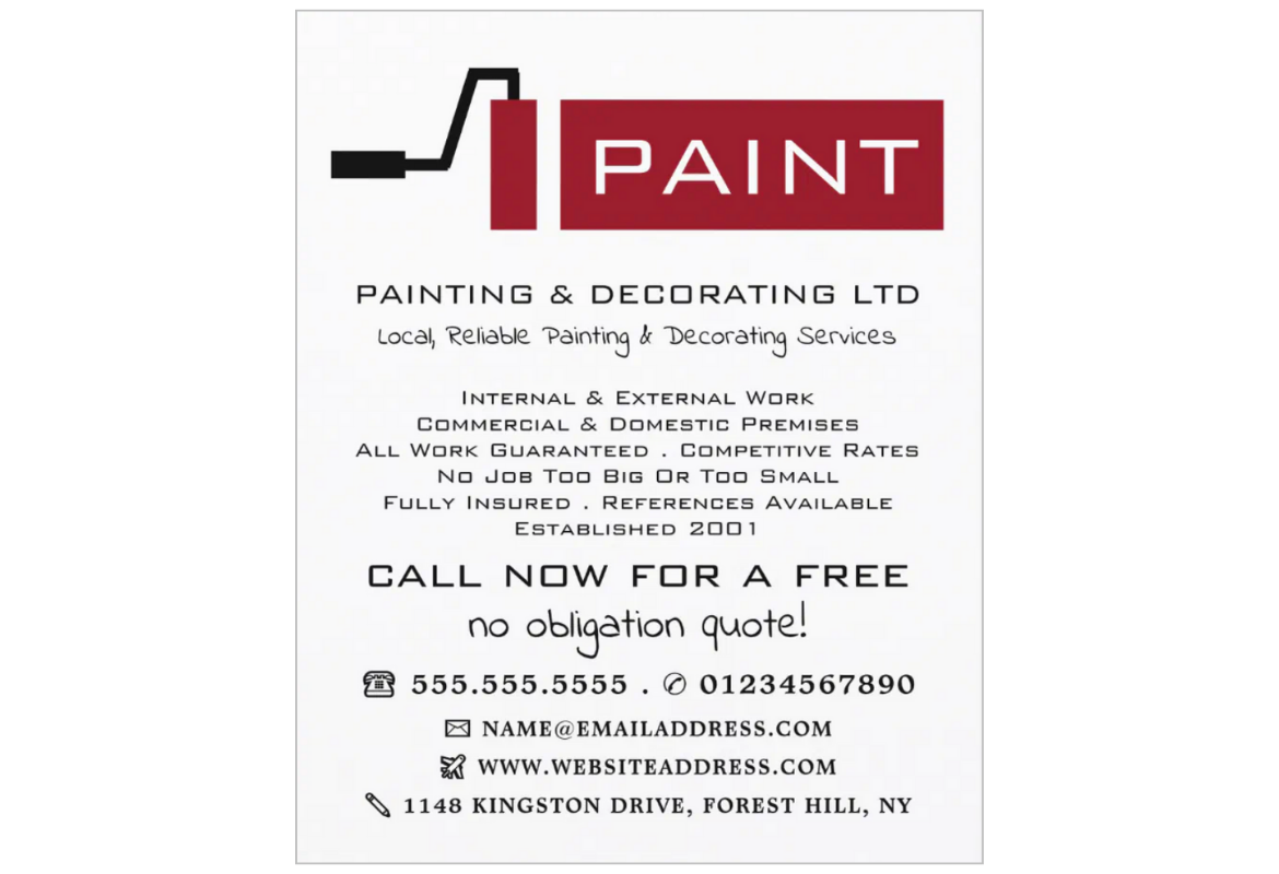 image of a painting flyer letter template