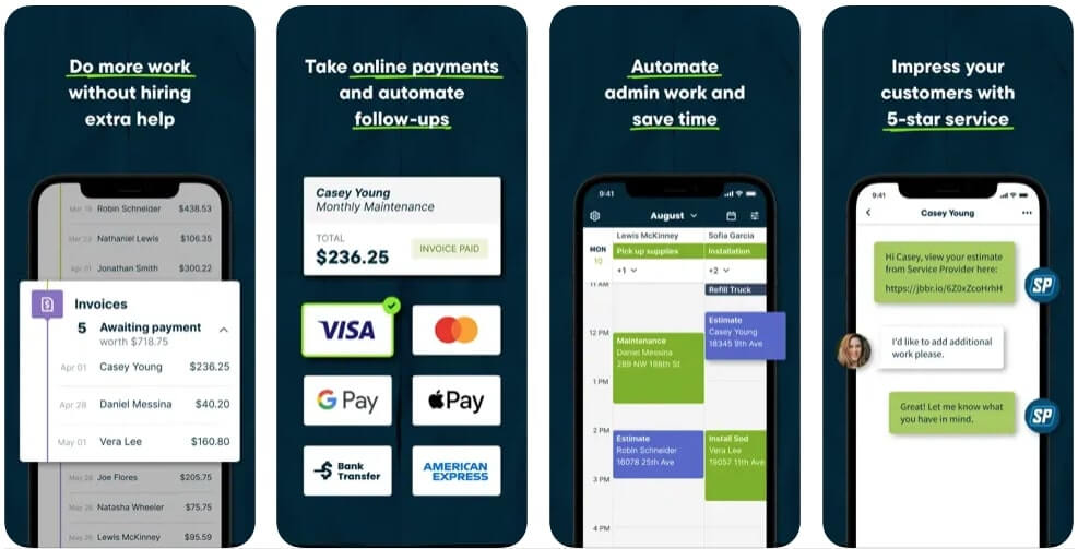 Preview of Jobber's appliance repair app