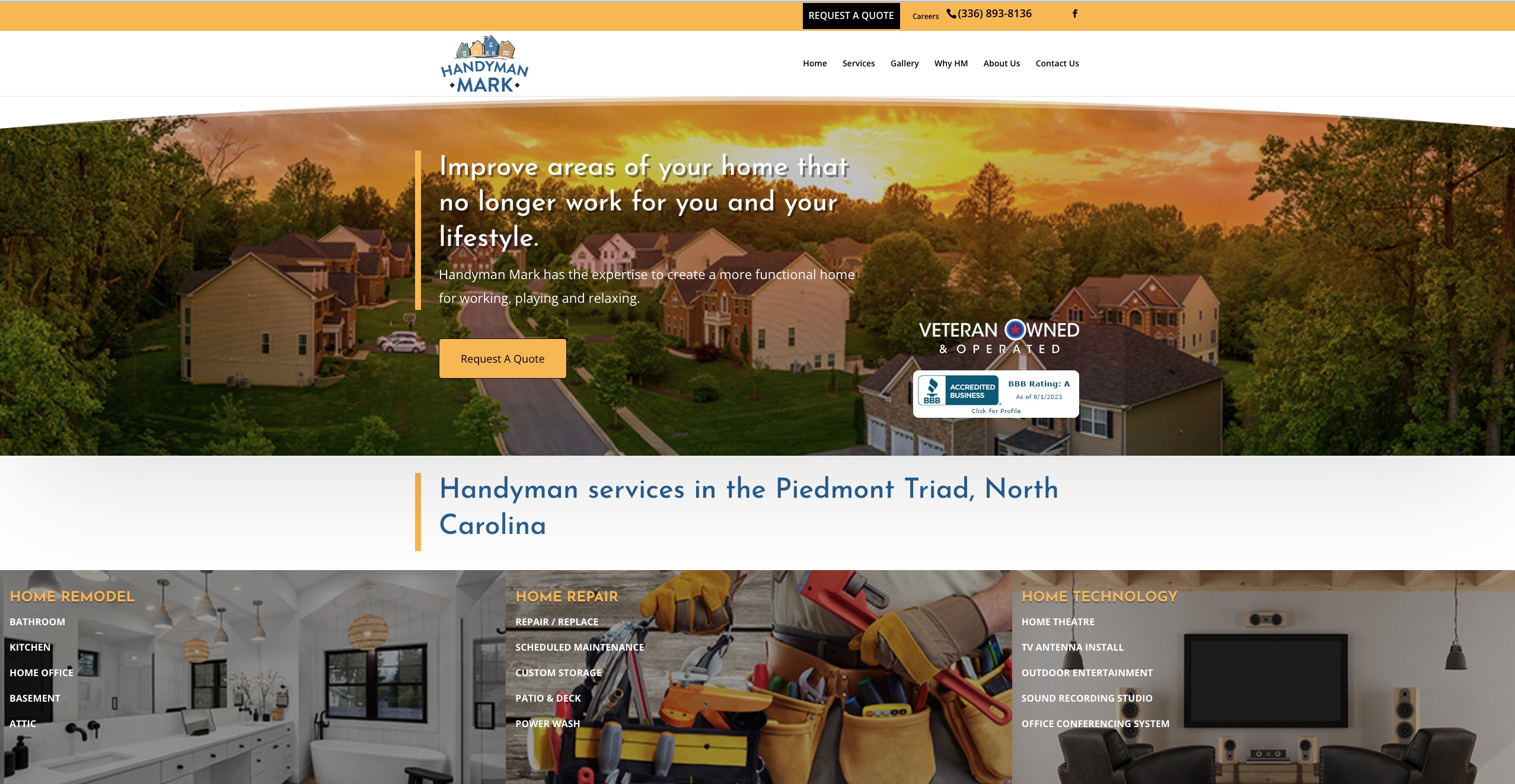 image of Handyman Mark's website homepage