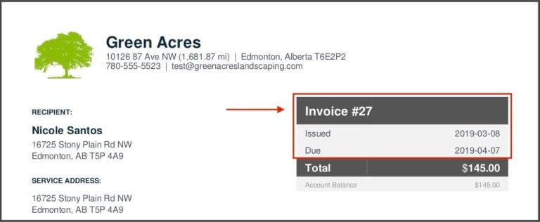 image of invoice number