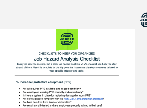 preview image of the job hazard analysis checklist download template