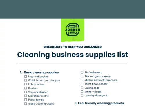 Downloadable checklist for cleaning business supplies