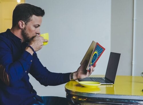 image of an entrepreneur reading a book