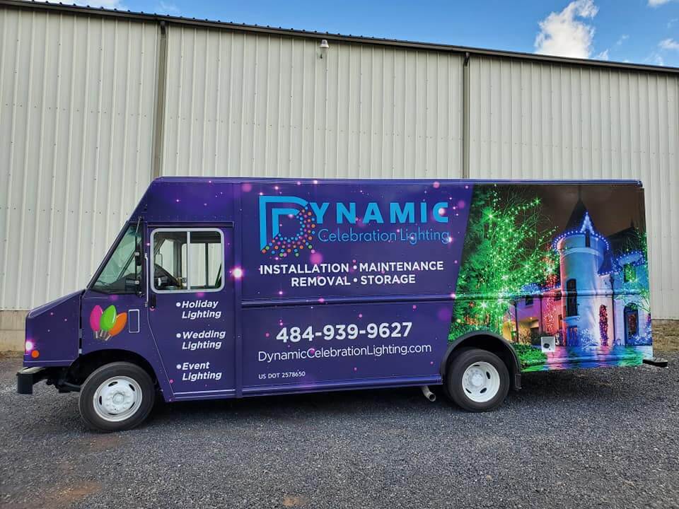 Dynamic Celebration Lighting business van