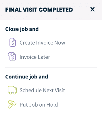 image of job visit details in Jobber