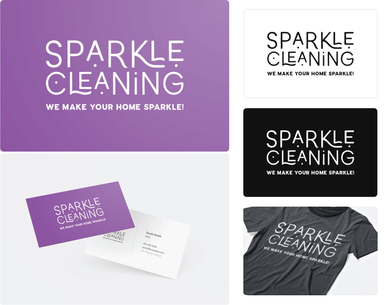Cleaning business logo application for Sparkle Cleaning