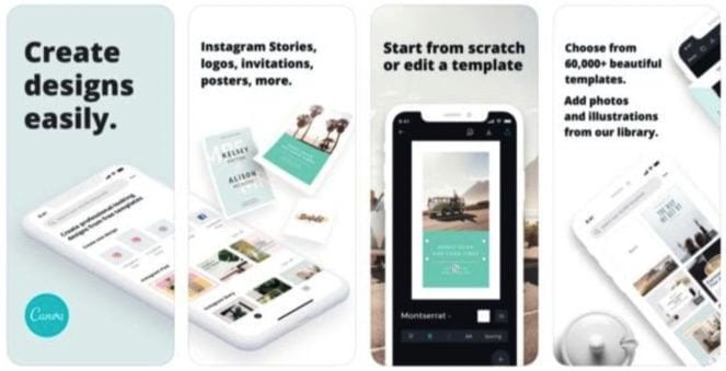 image of Canva app on the app store