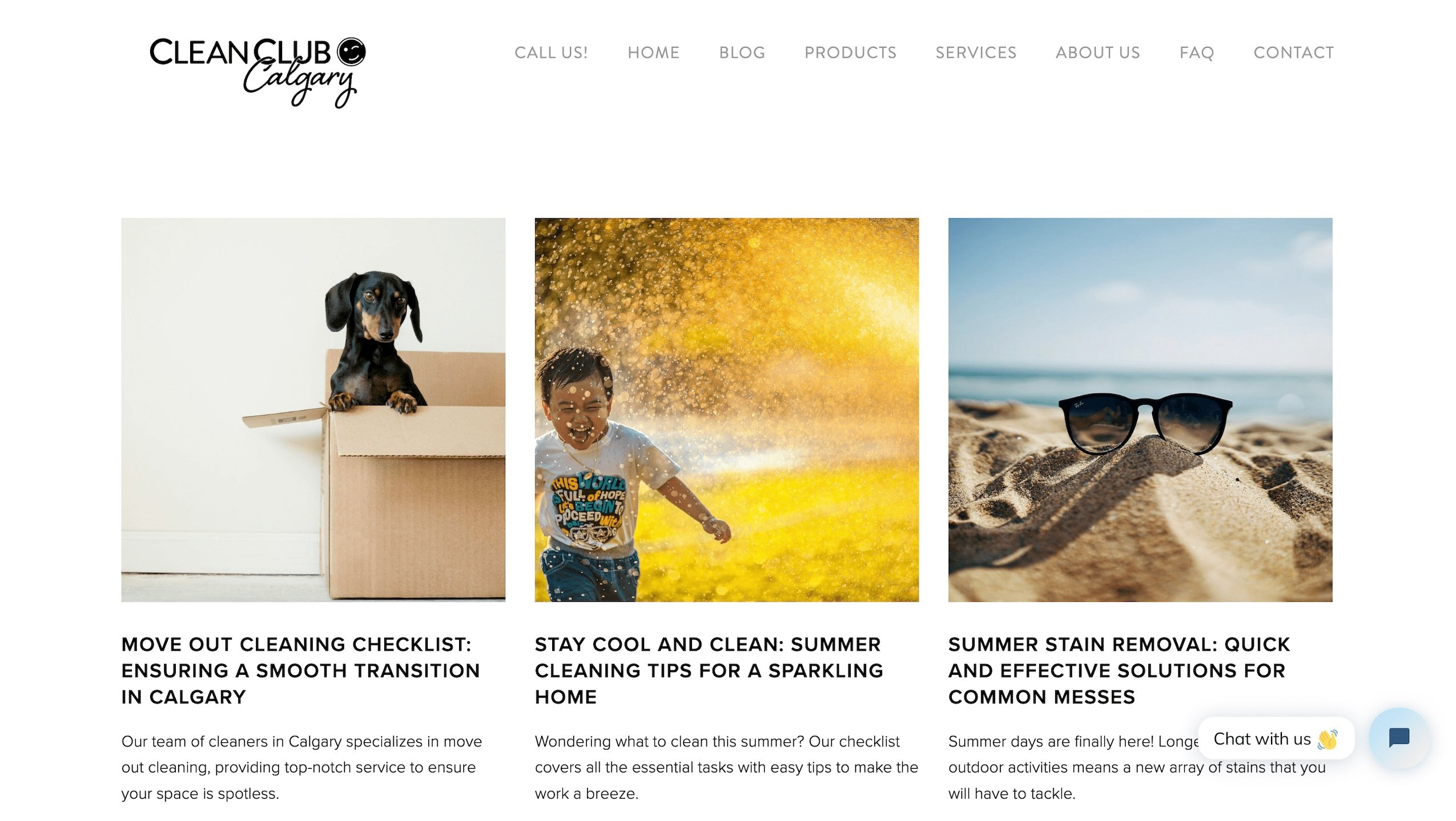 image of Clean Club Calgary's website
