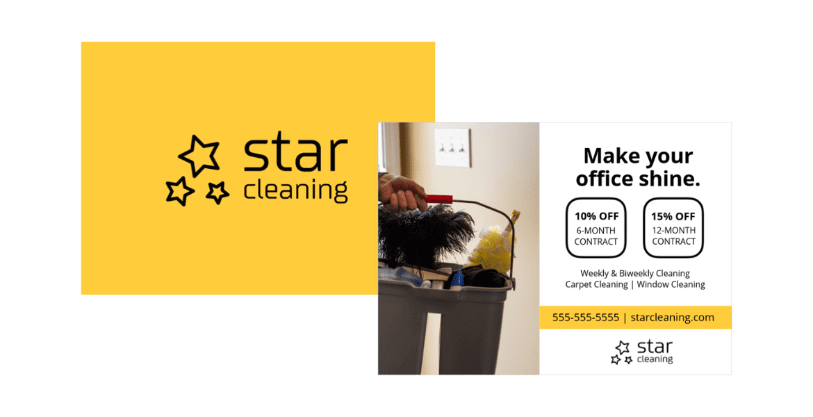 Cleaning flyers - commercial cleaning postcard