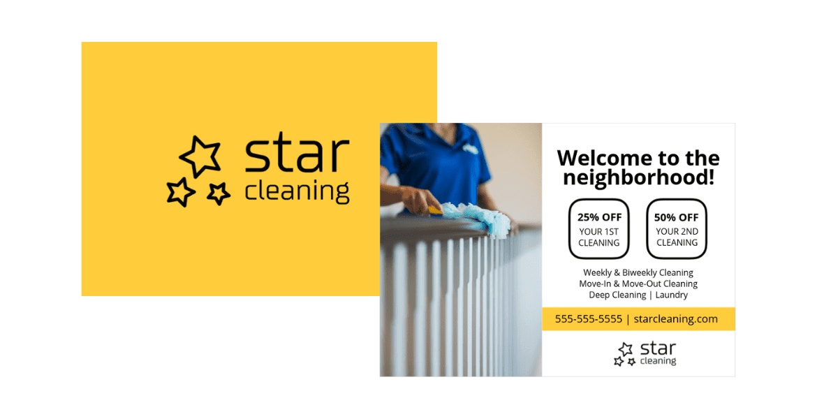 Cleaning flyers - residential cleaning postcard