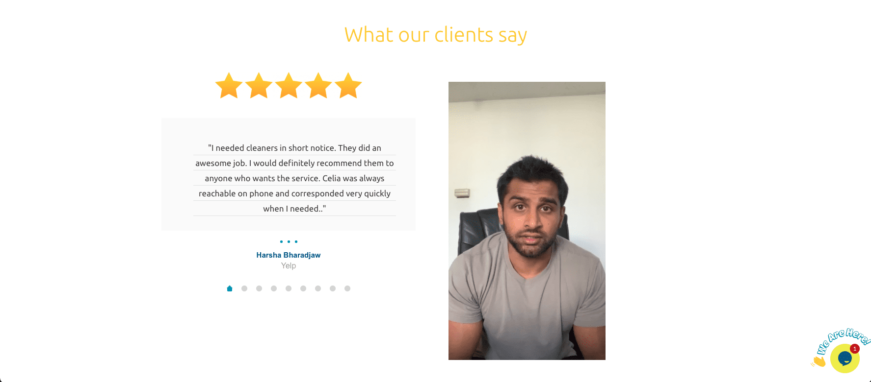 Cleaning websites - reviews screenshot