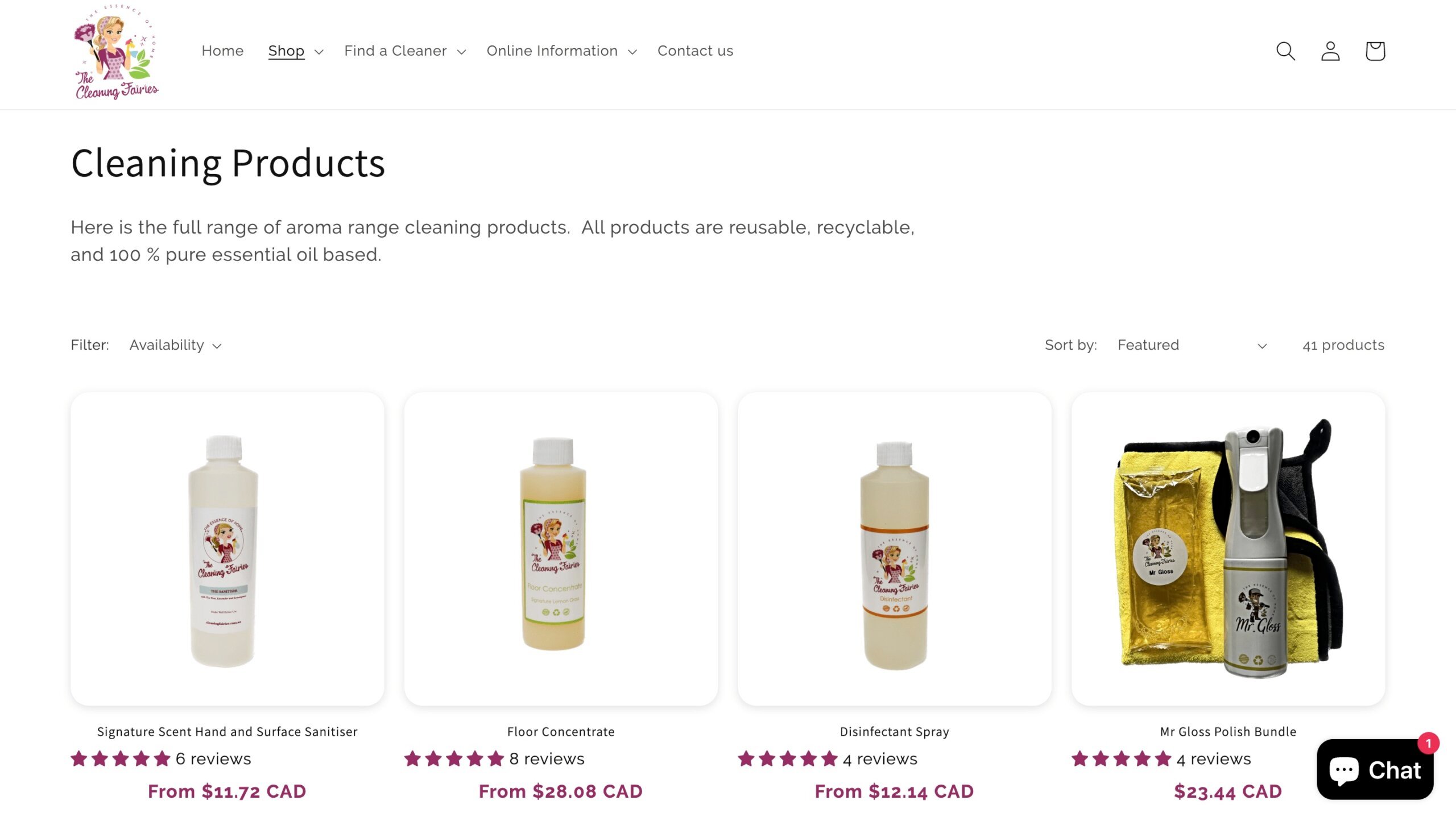 image of The Cleaning Fairies' website