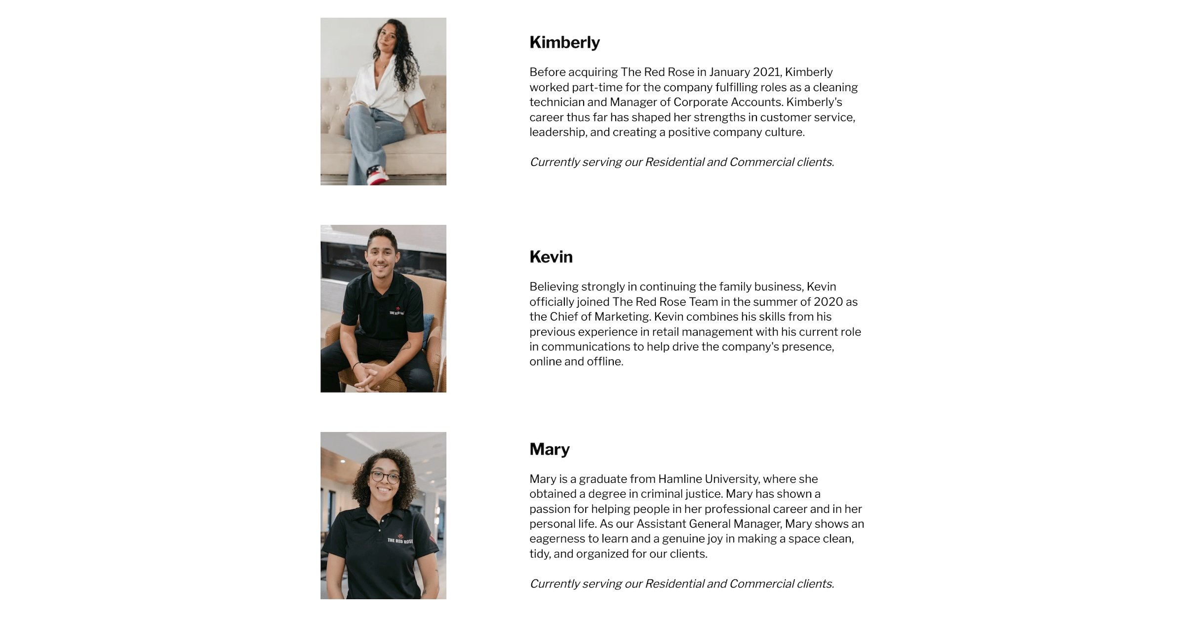 image of The Red Rose's website