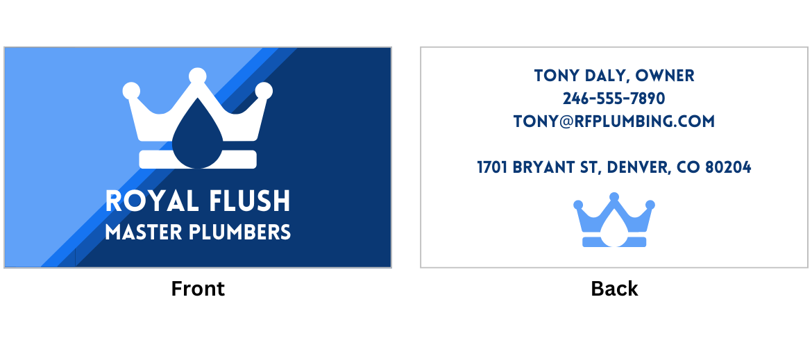image of colorful plumbing business card