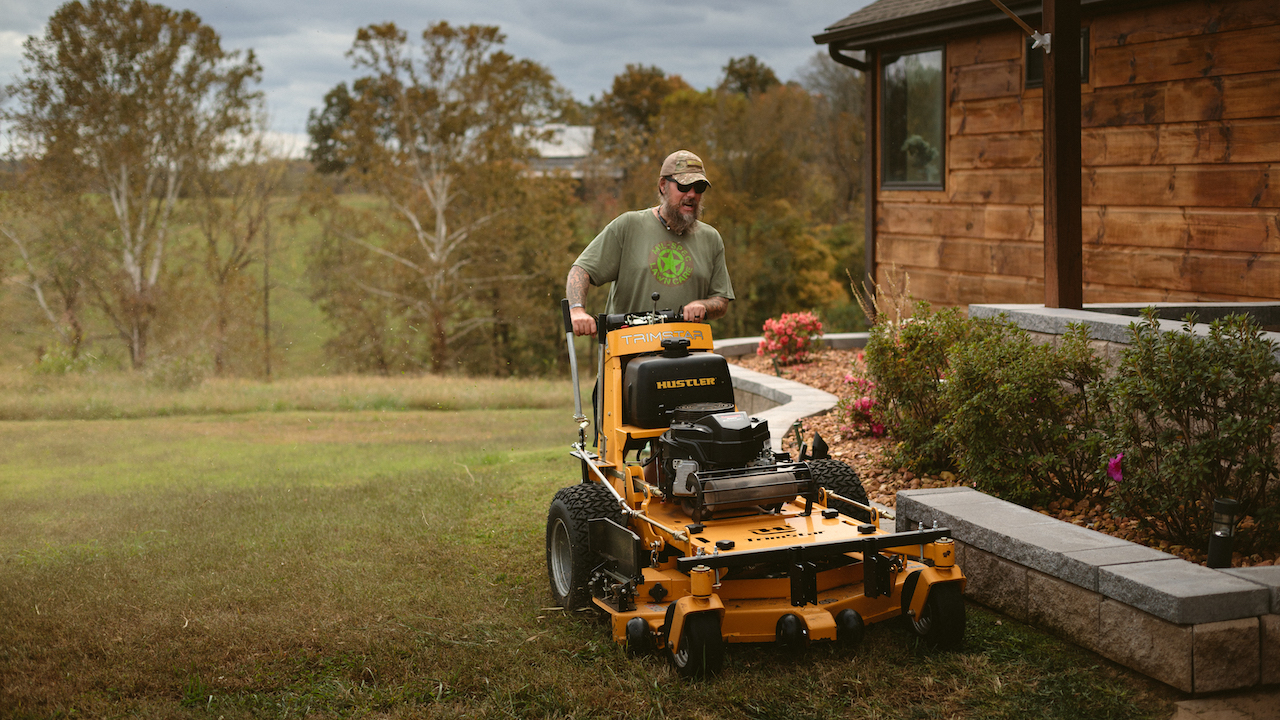 image of lawn care SP on stand on rider