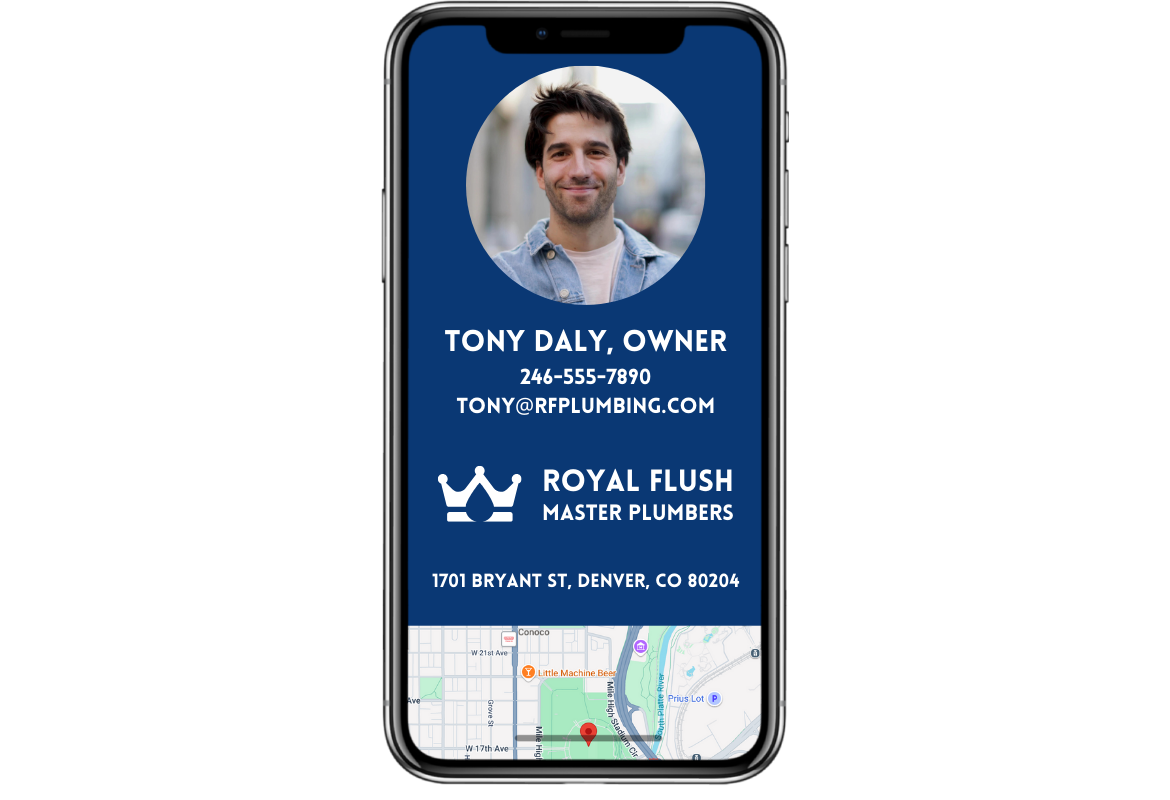 image of plumbing digital business card