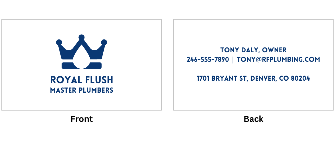 example of simple plumbing business cards