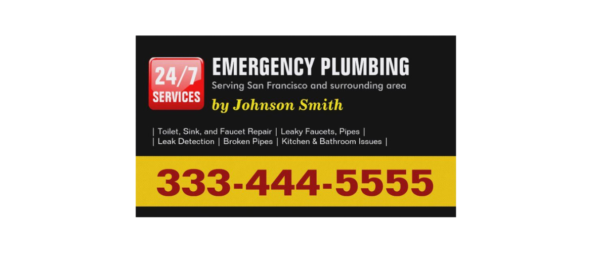 example of emergency plumbing business card