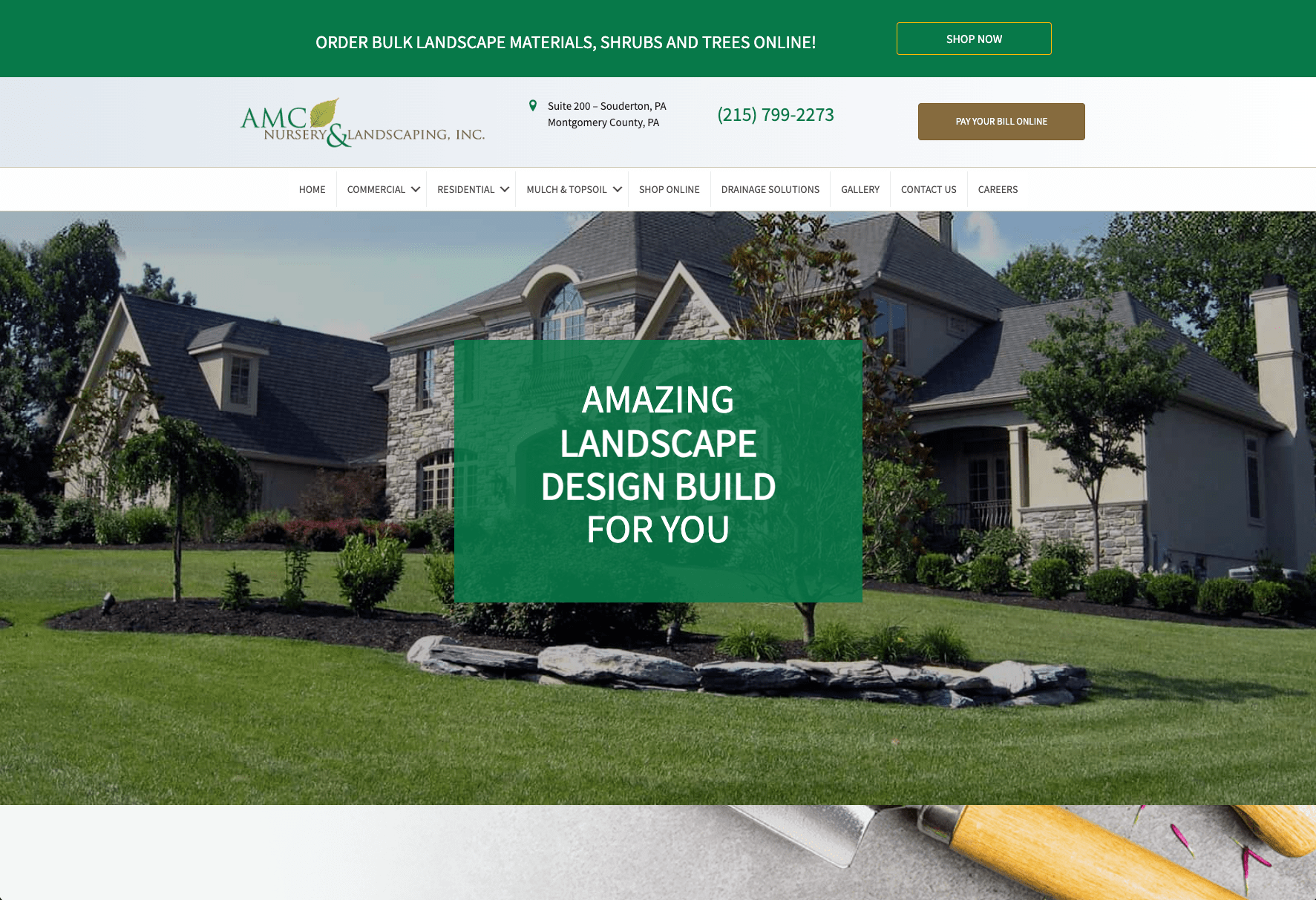 image of AMC Nursery's website
