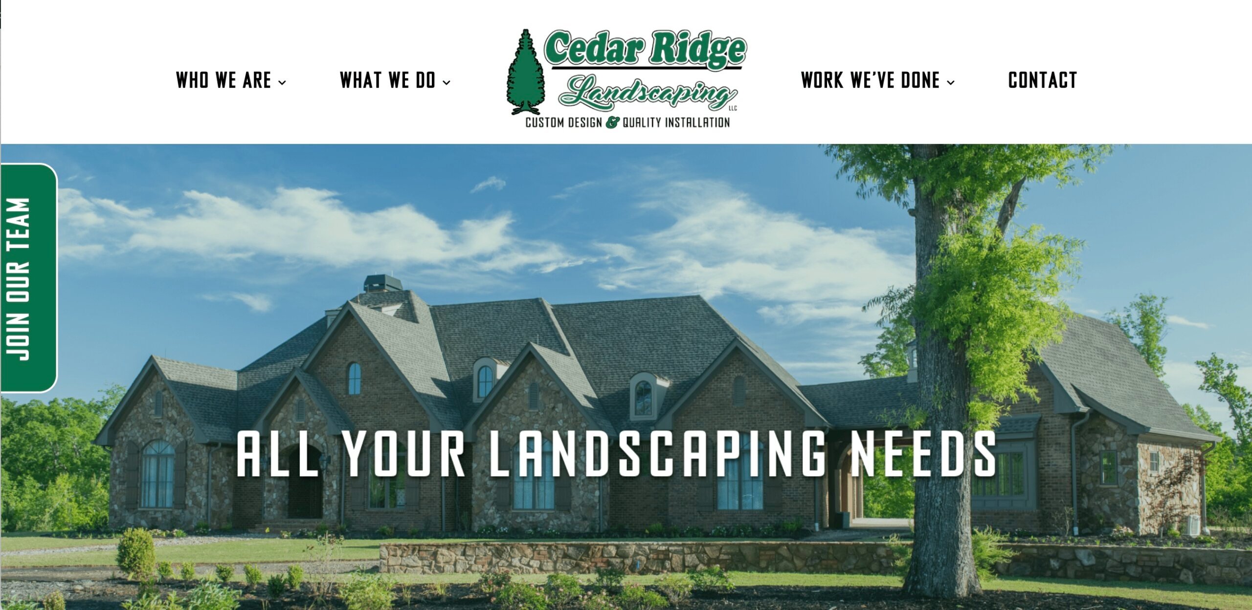 image of Cedar Ridge Landscaping website