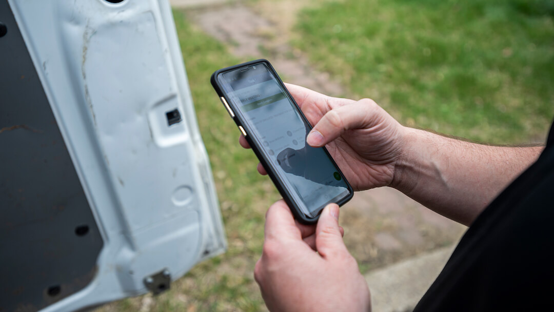 image of service provider using Jobber's mobile app