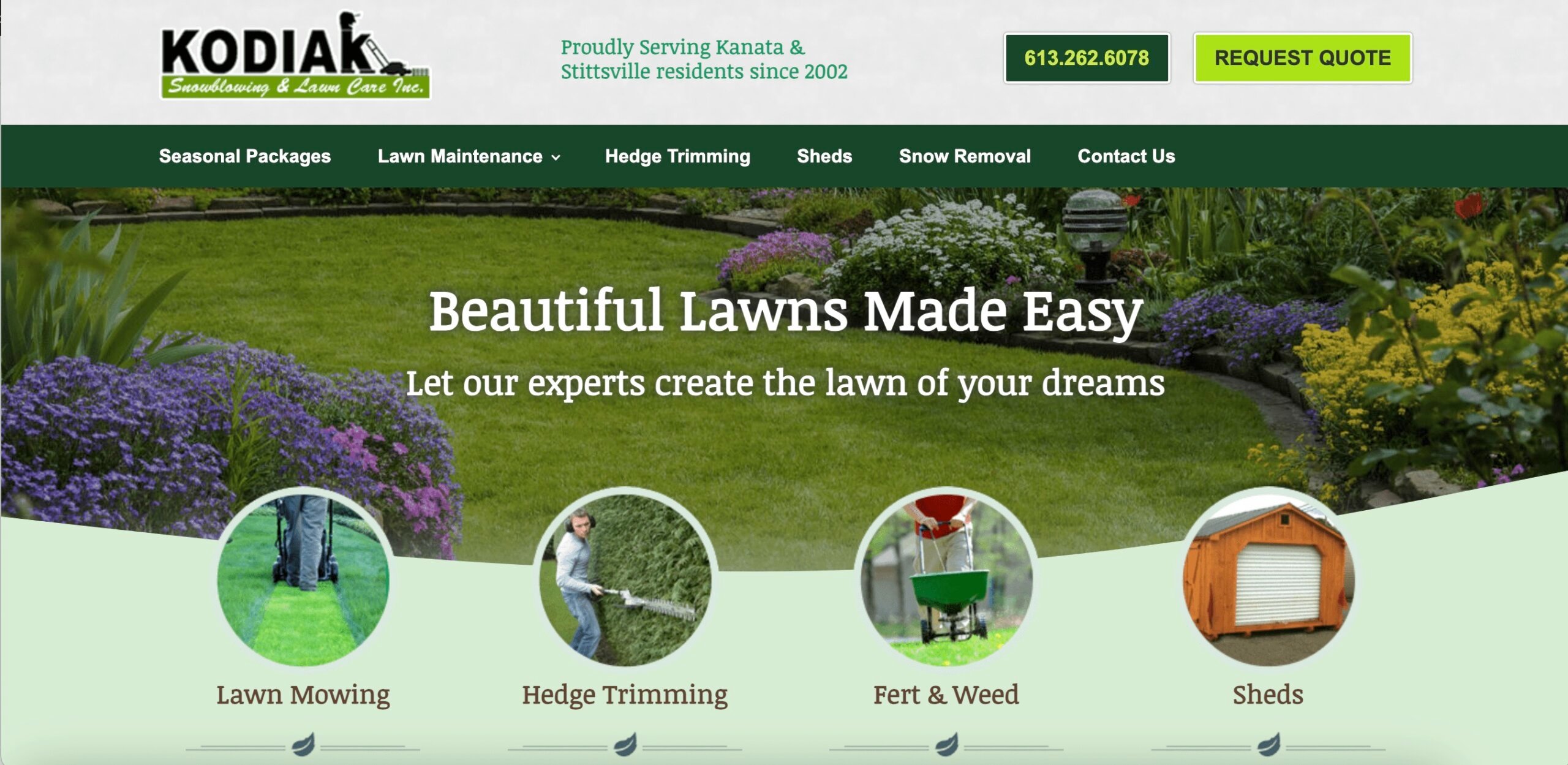 image of Kodiak Snowblowing's website