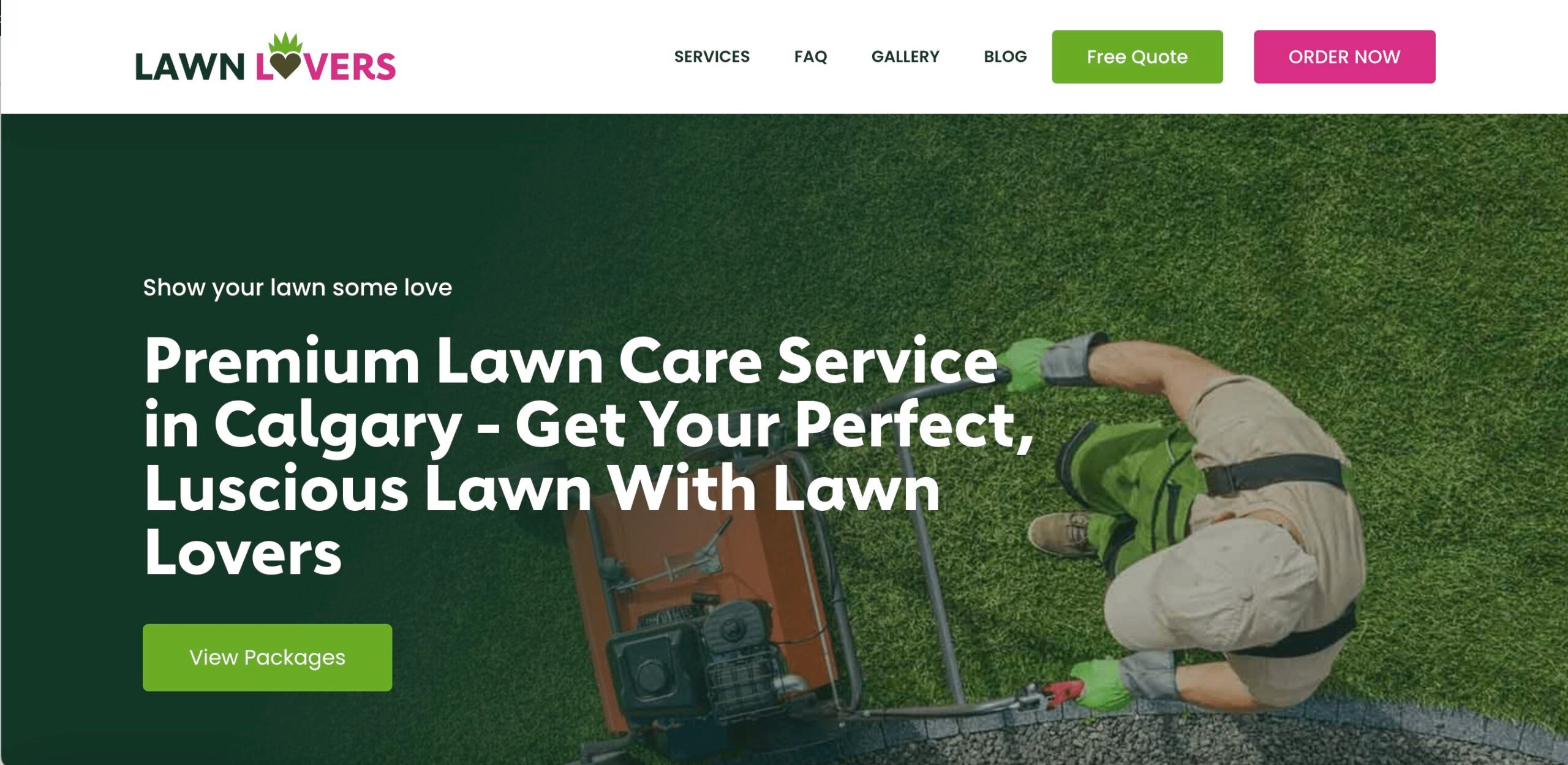 image of Lawn Lovers website