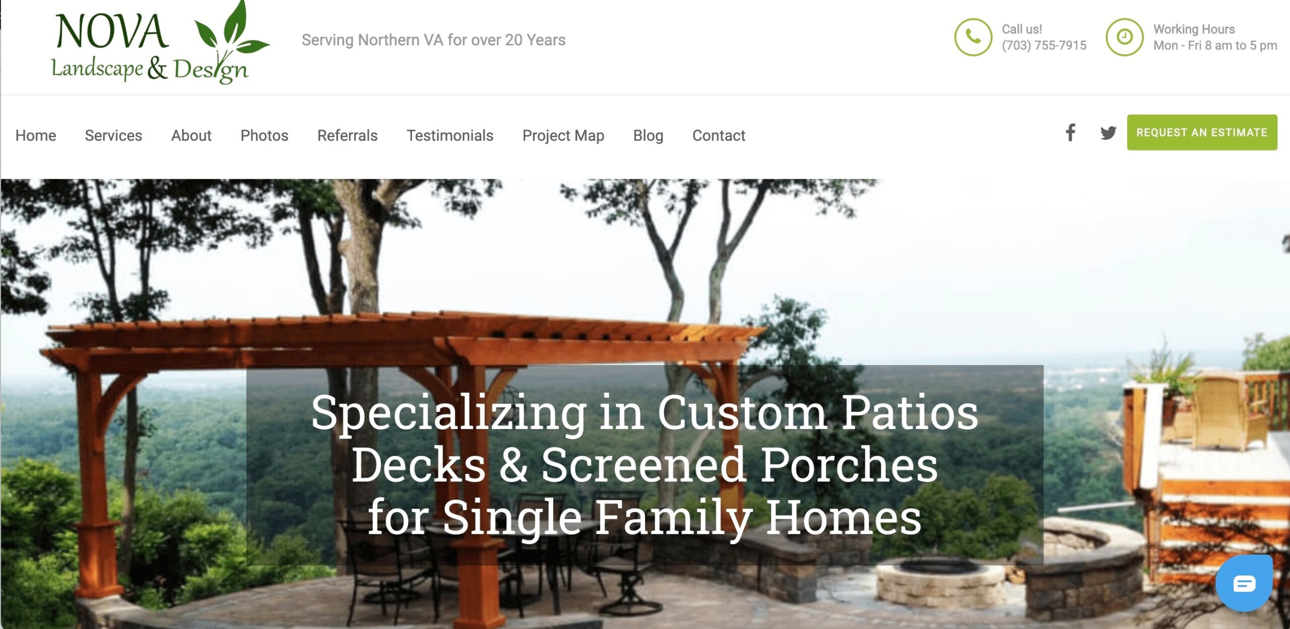 image of Nova Landscape & Design website