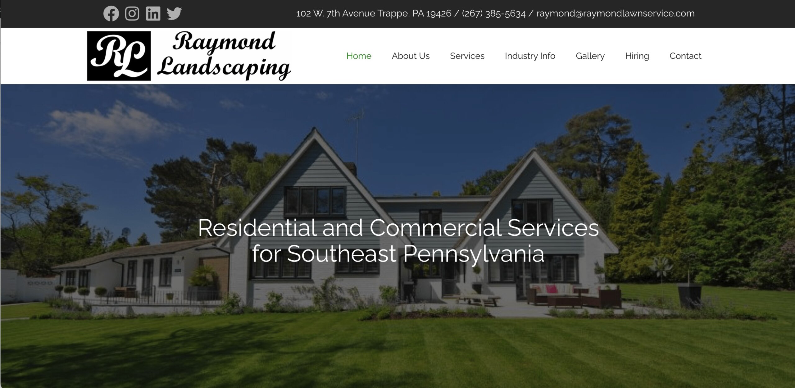 image of Raymond Landscaping's website
