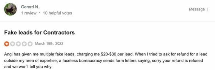 Image of Angi online complaint