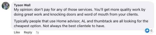 image of HomeAdvisor negative review